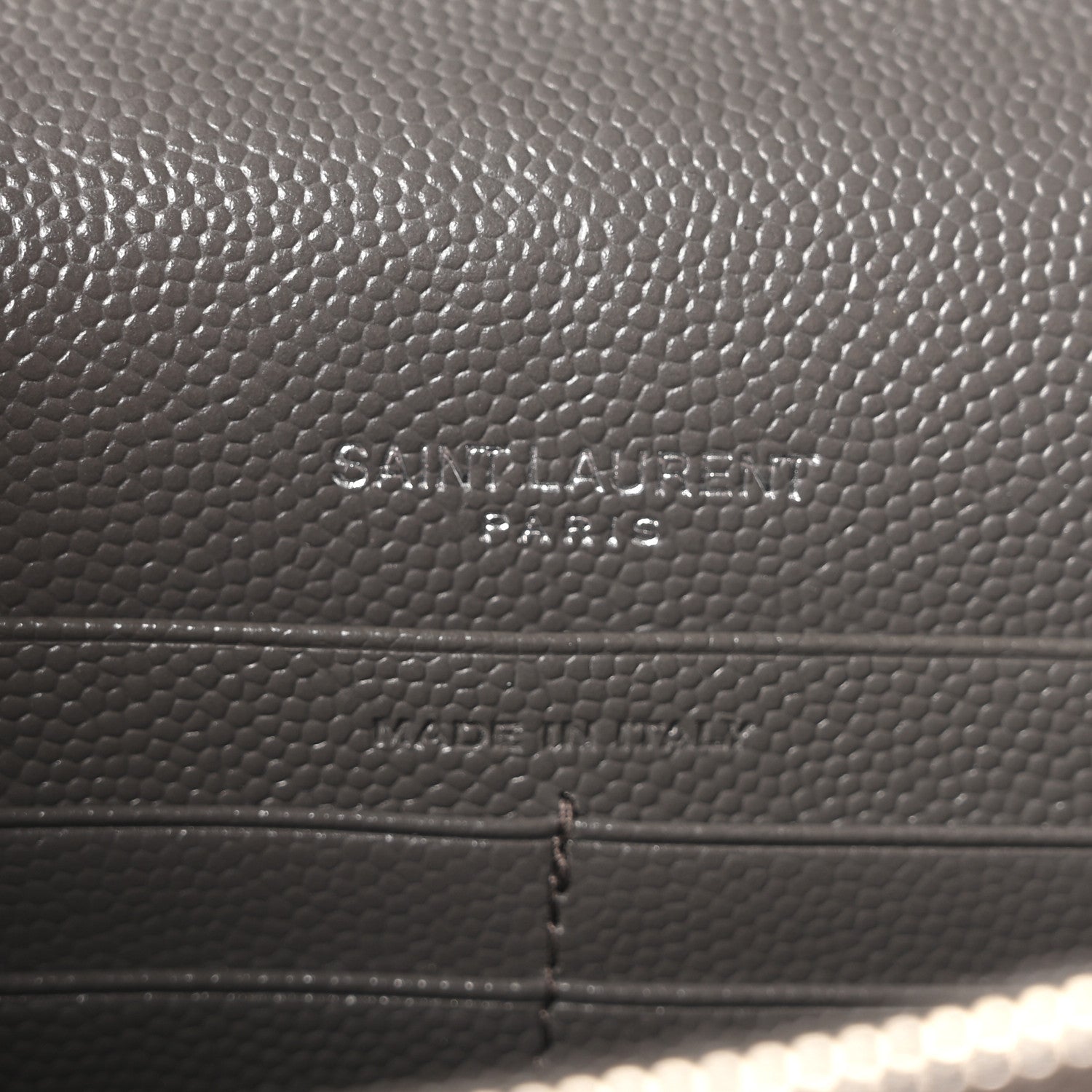 Saint Laurent Grain De Poudre Matelasse Chevron Monogram Envelope Chain Wallet Coal 5 of 9