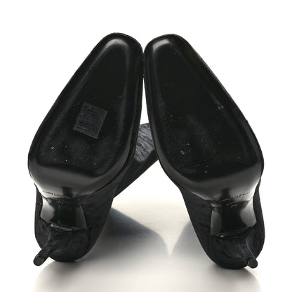Saint Laurent Velvet Ella 110 Knee High Boots 39 Black 5 of 7