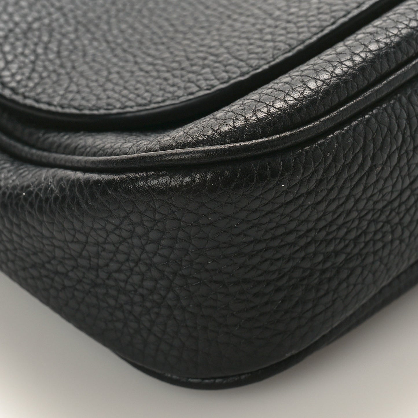 Pebbled Calfskin Medium Soho Flap Crossbody Black