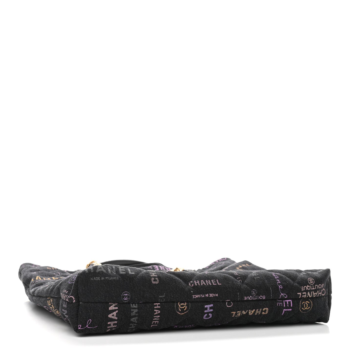 Denim Quilted Denim Mood Maxi Shopping Bag Black Multicolor