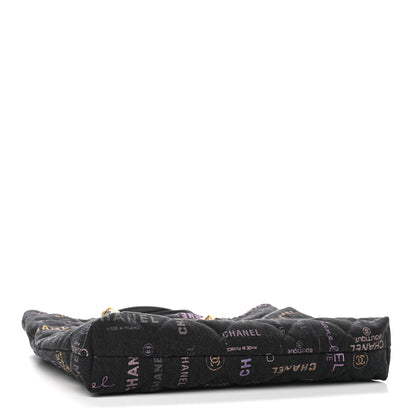 Chanel Denim Quilted Denim Mood Maxi Shopping Bag Black Multicolor 4 of 11