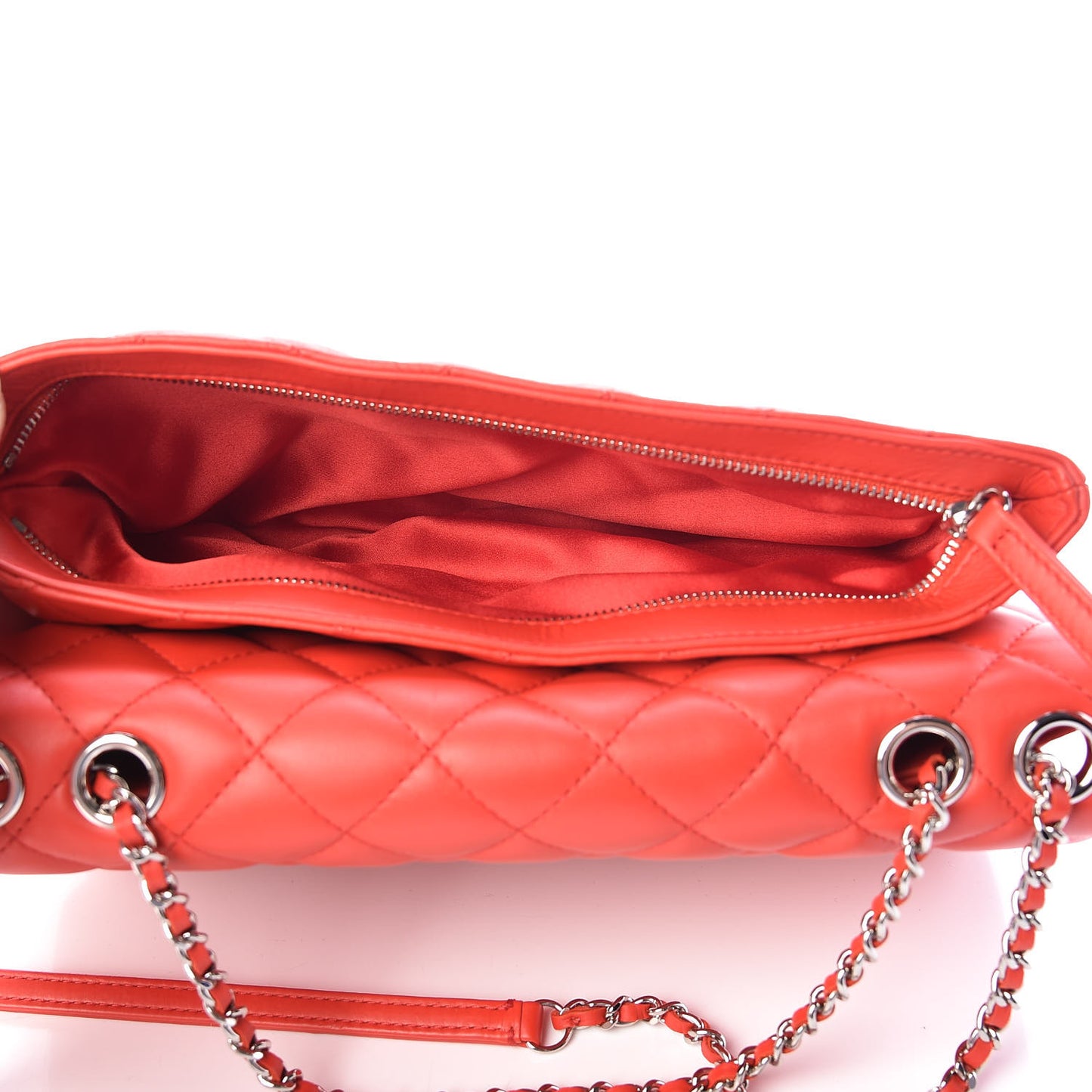 Calfskin Quilted Tender Touch Flap Bag Red