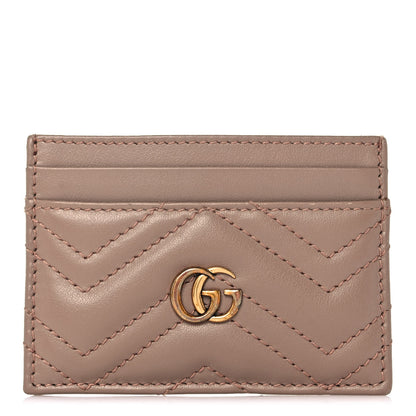 Gucci Calfskin Matelasse GG Marmont Card Holder Porcelain Rose 1 of 8