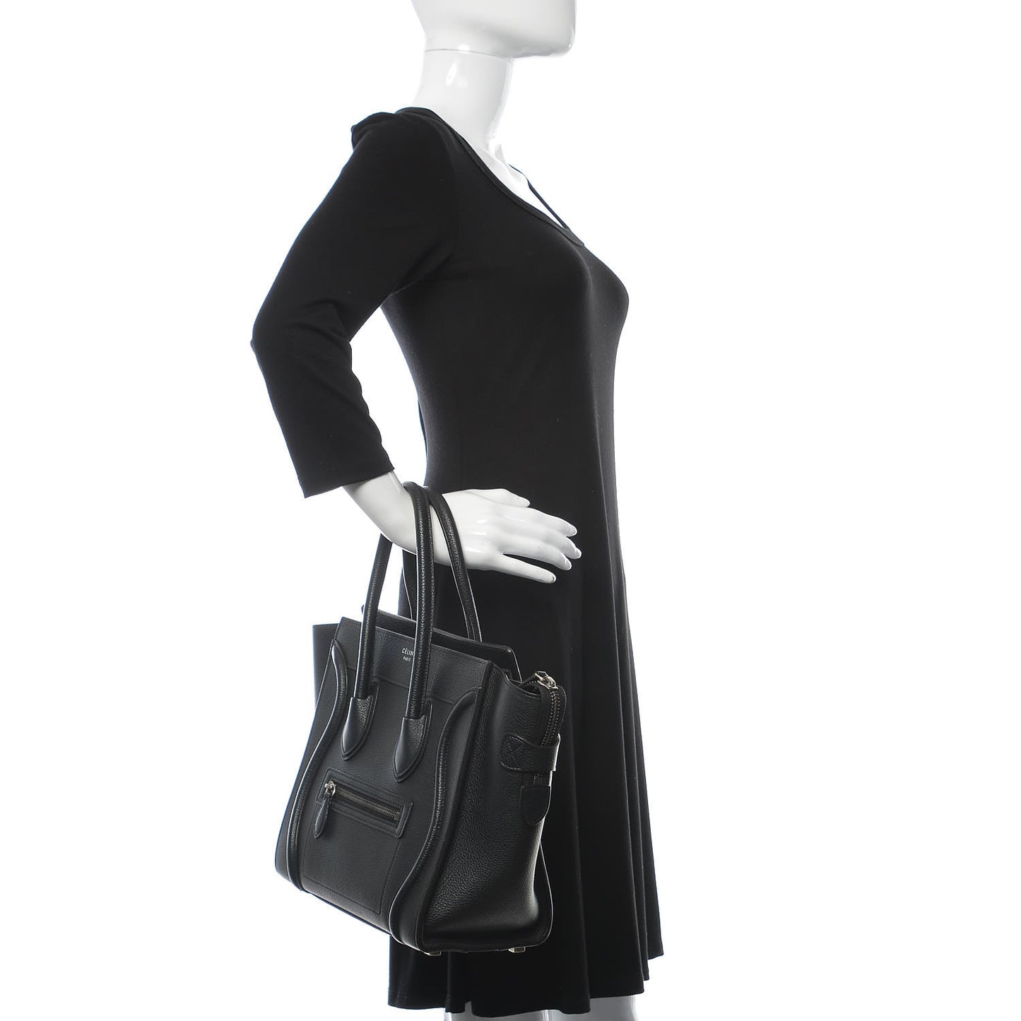 Drummed Calfskin Micro Luggage Black