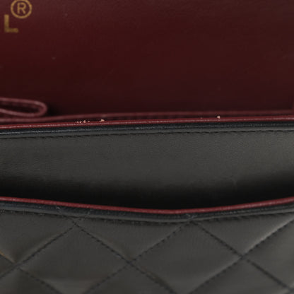 Chanel Lambskin Quilted Medium Double Flap Black 12 of 16