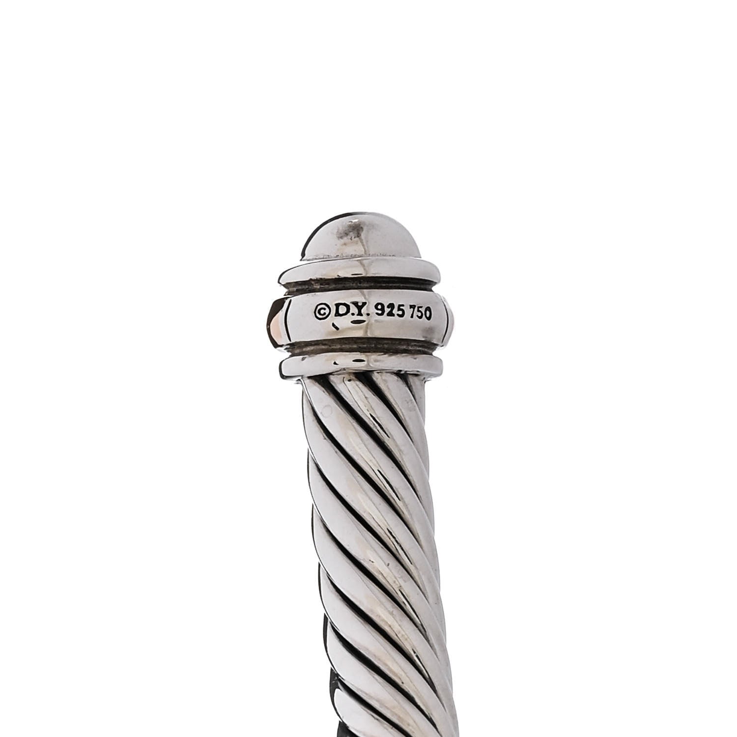 David Yurman Sterling Silver 18K Rose Gold 4mm Cable Classics Bracelet 3 of 4
