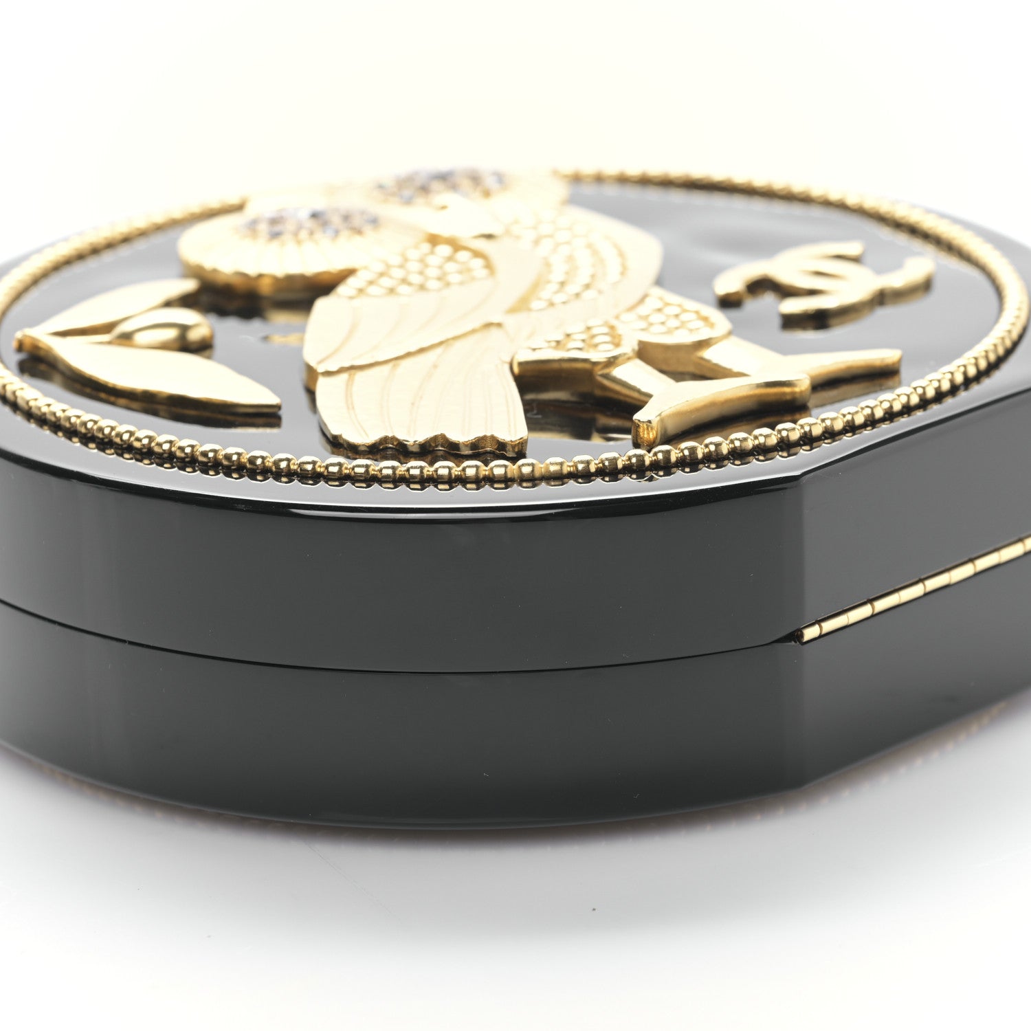 Chanel Resin Crystal CC Owl Black 8 of 9