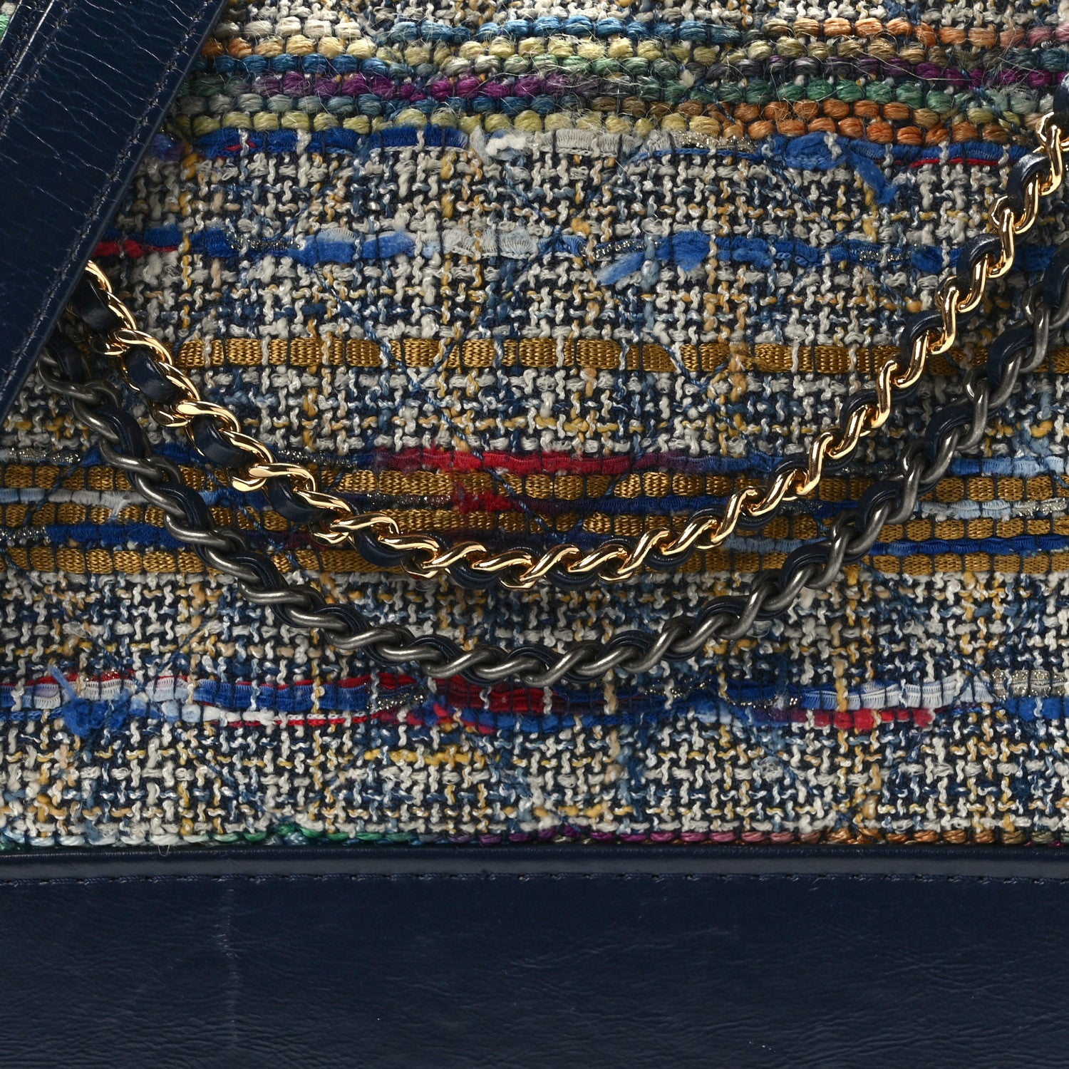Chanel Tweed Calfskin Medium Gabrielle Hobo Blue 8 of 12
