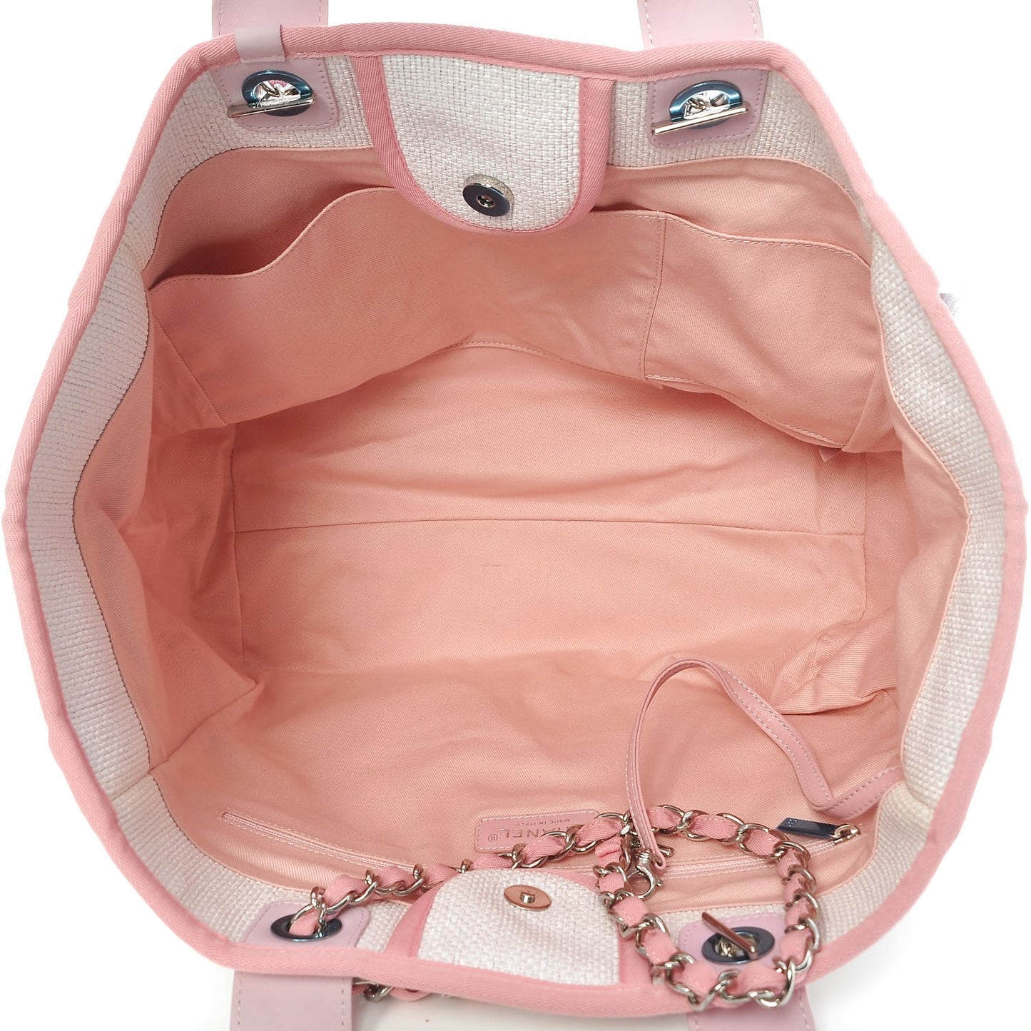 Woven Straw Raffia Large Deauville Tote Pink
