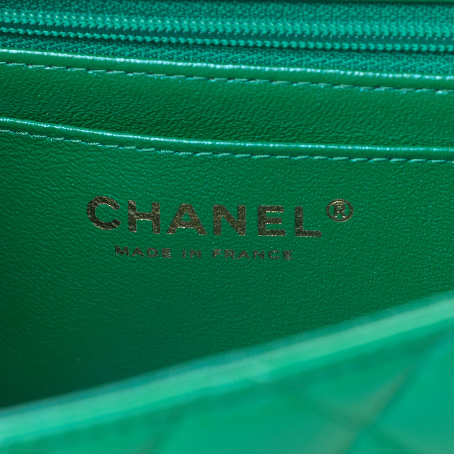 Chanel Iridescent Lambskin Quilted Mini Top Handle Rectangular Flap Green 6 of 11