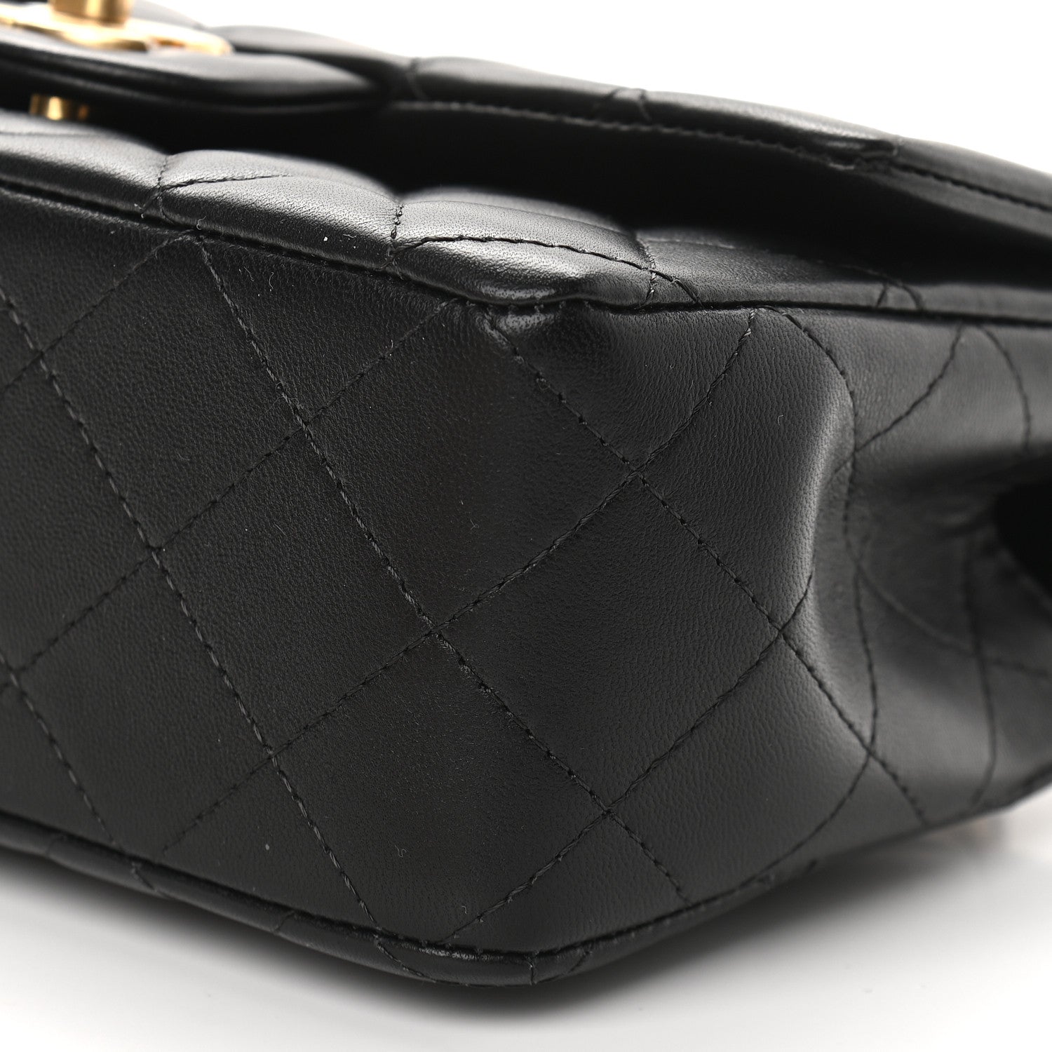 Chanel Lambskin Quilted Mini Top Handle Rectangular Flap Black 9 of 9