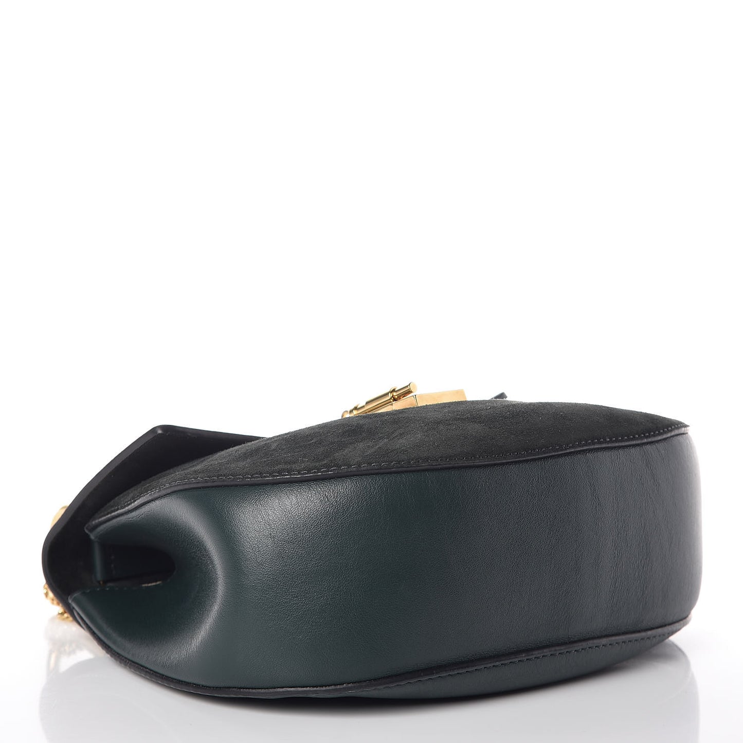 Suede Smooth Calfskin Drew Shoulder Bag Intense Green