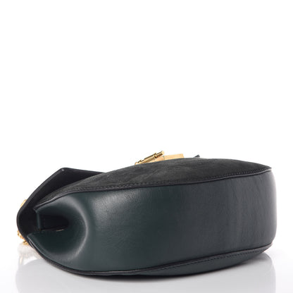 Chloe Suede Smooth Calfskin Drew Shoulder Bag Intense Green 4 of 9