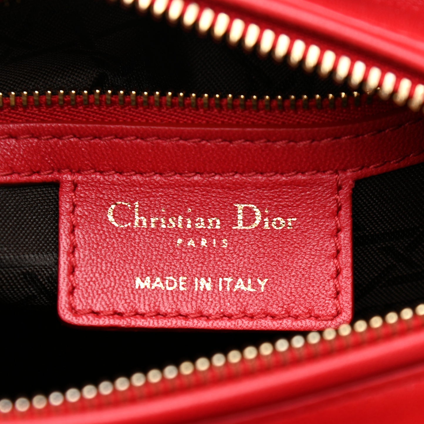 Lambskin Cannage Medium Lady Dior Red