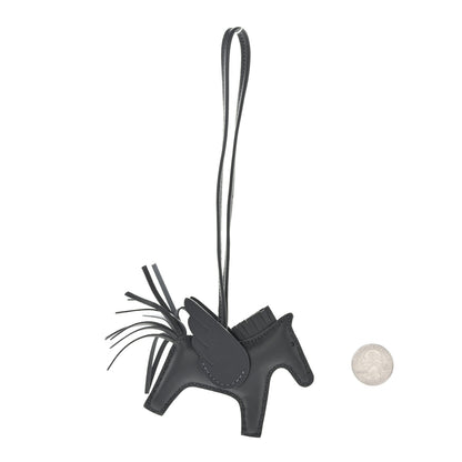 Hermes Milo Lambskin Grigri Rodeo Pegase Horse Bag Charm PM Ardoise 2 of 5