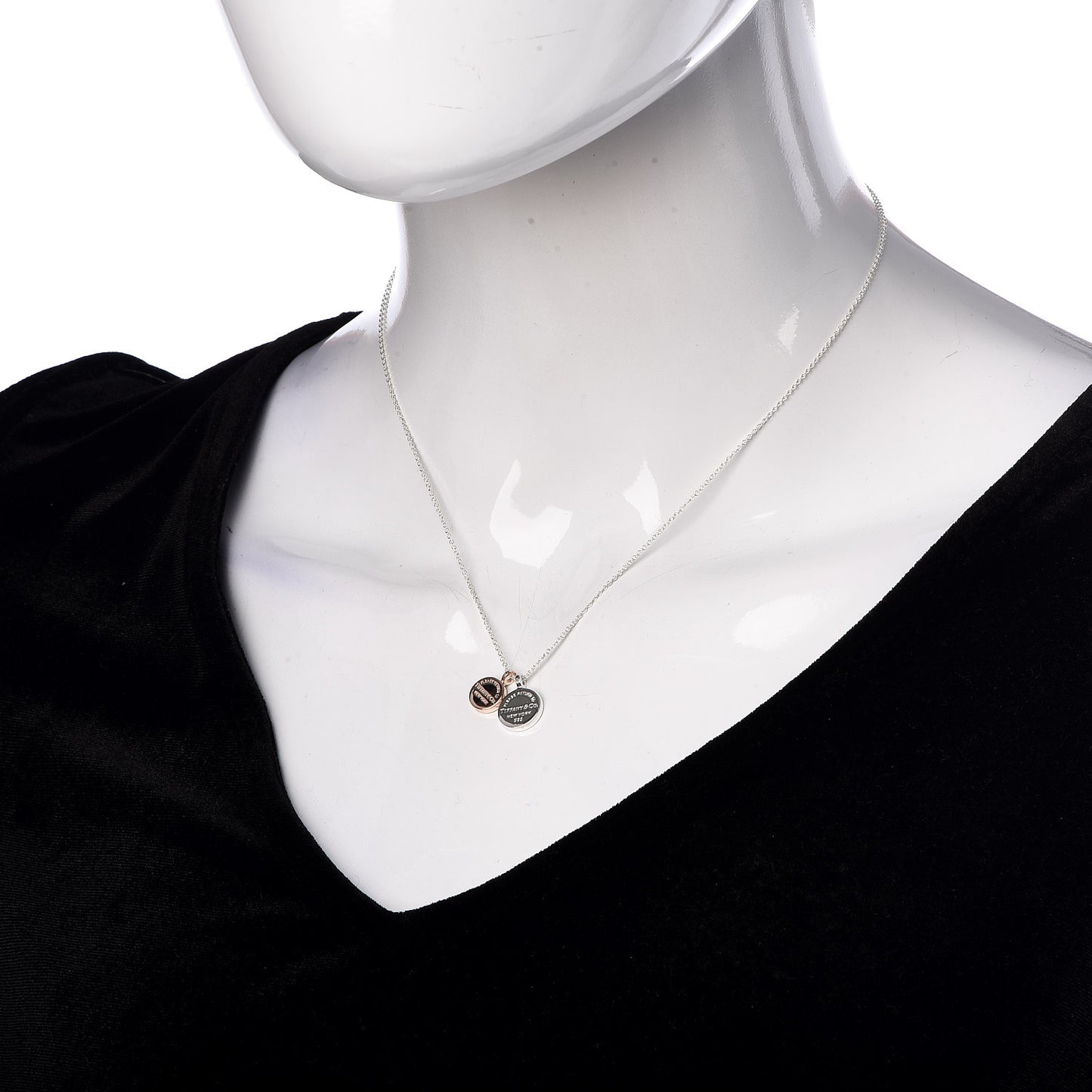 Sterling Silver Rubedo Return to Circle Duo Pendant Necklace