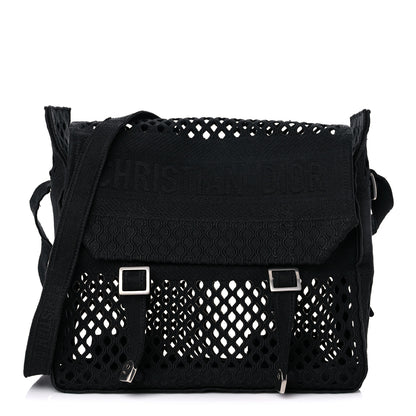 Christian Dior Canvas Embroidered Mesh Diorcamp Messenger Black 1 of 14