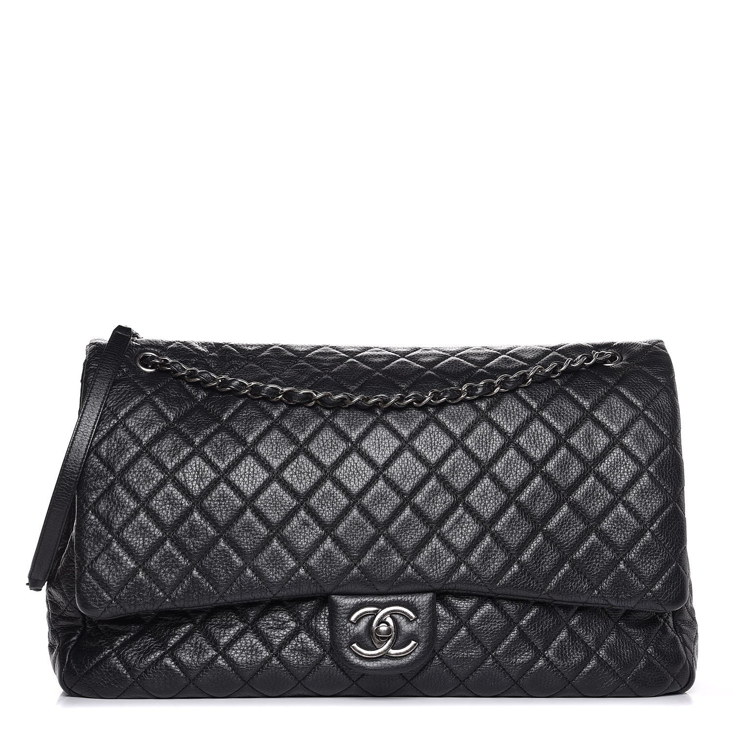 Chanel Calfskin Quilted XXL Travel Flap Bag Black 1 of 7