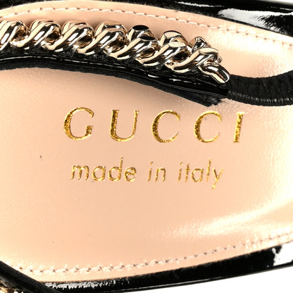 Gucci Tela Retino Patent Signoria 105mm Slingback Pumps 40 Black 7 of 9
