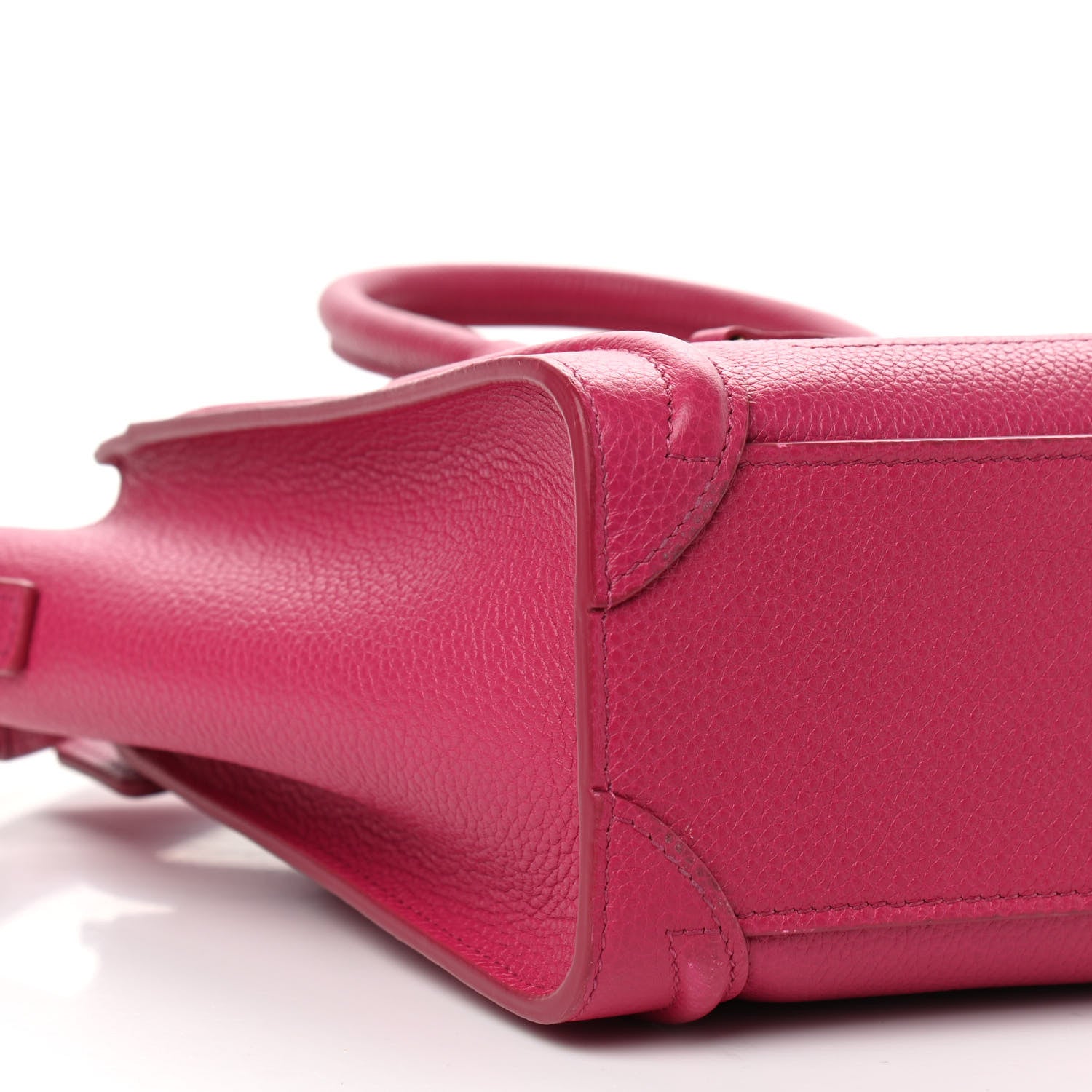 Celine Drummed Calfskin Nano Luggage Fuchsia 8 of 9
