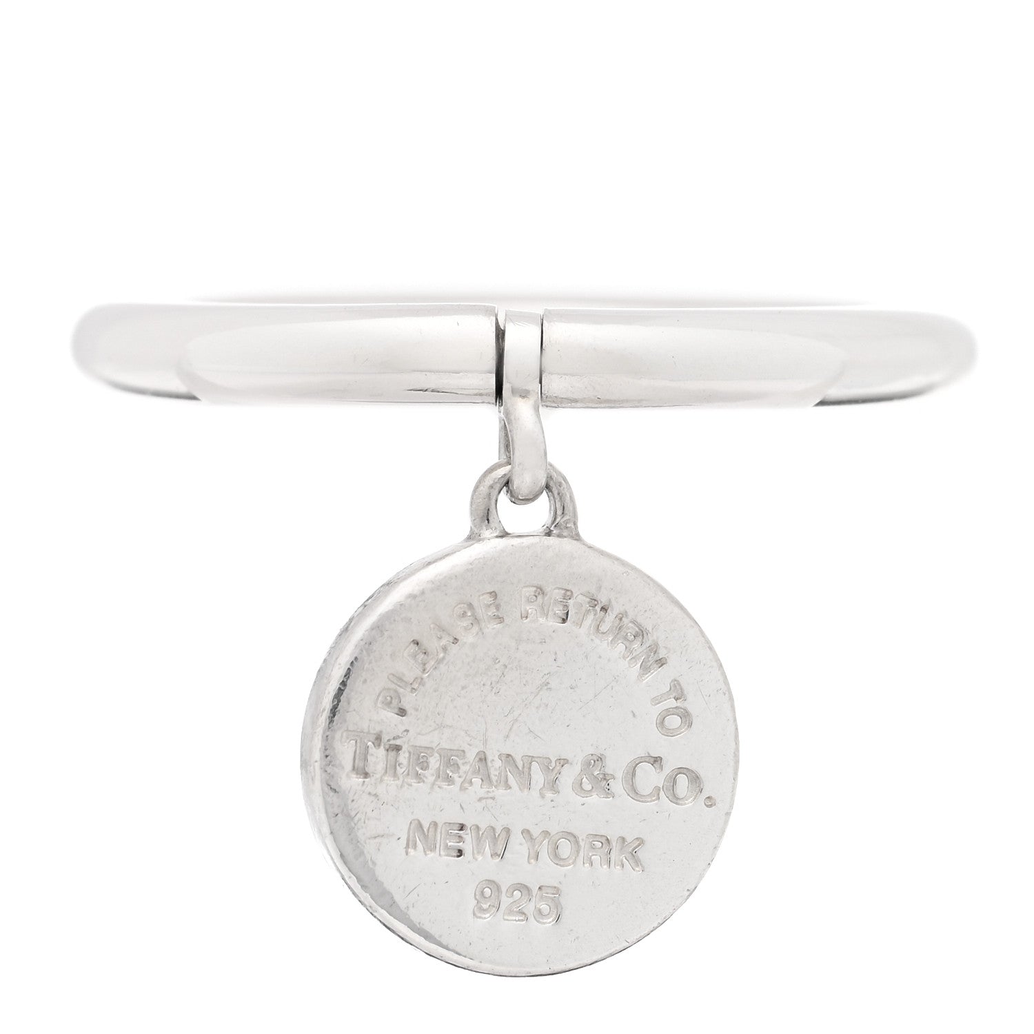 Tiffany Sterling Silver Return to Tiffany Round Charm Ring 57 8 1 of 4
