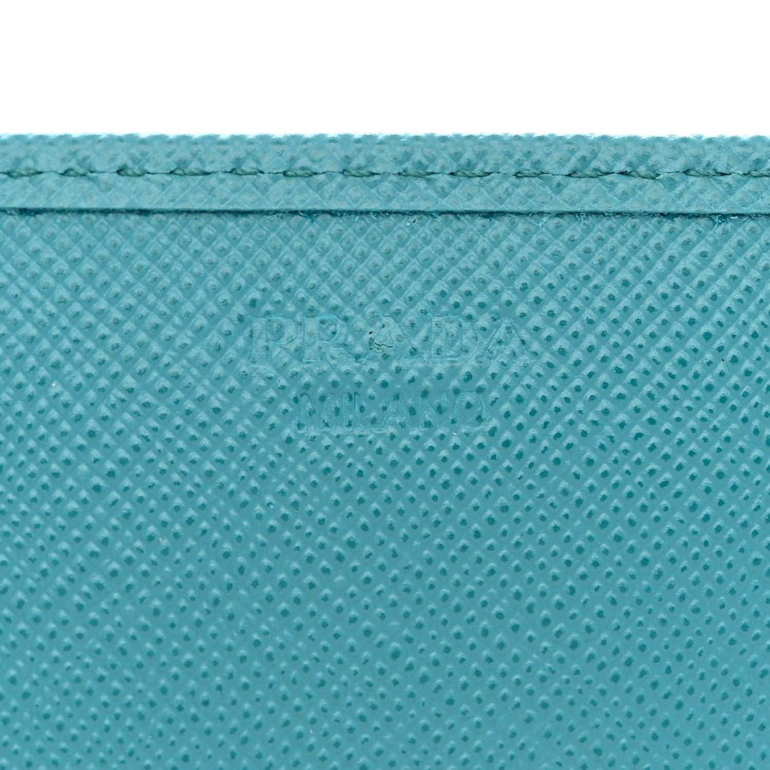 Prada Saffiano Metal Oro Chain Wallet Turchese 6 of 13