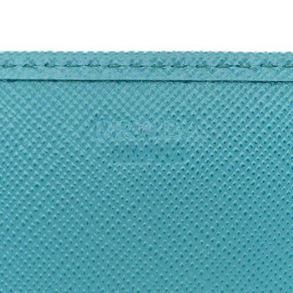 Prada Saffiano Metal Oro Chain Wallet Turchese 6 of 13