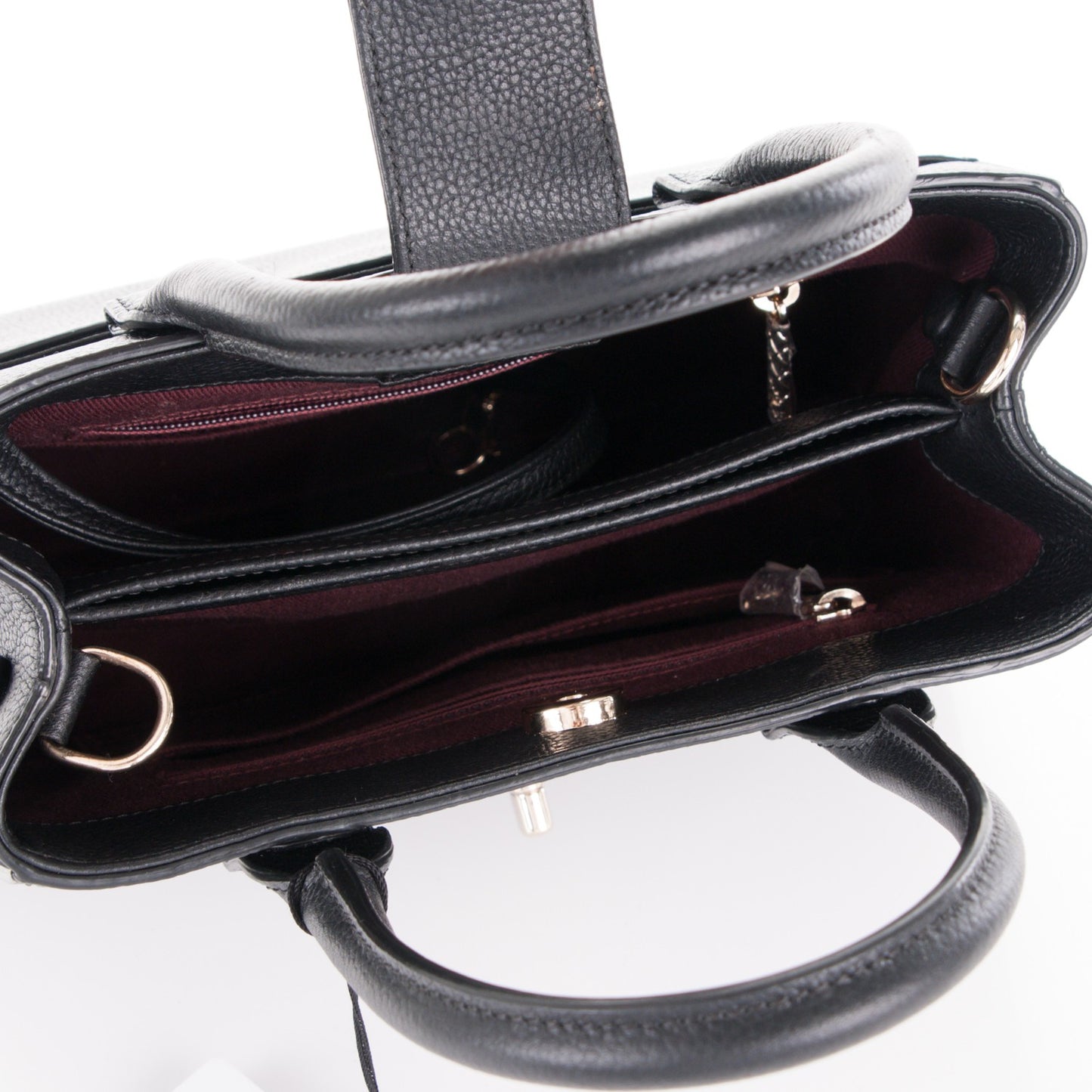 Grained Calfskin Mini Neo Executive Shopper Tote Black