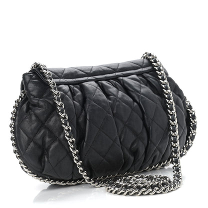 Chanel Washed Lambskin Quilted Medium Chain Around Messenger Black 3 of 11