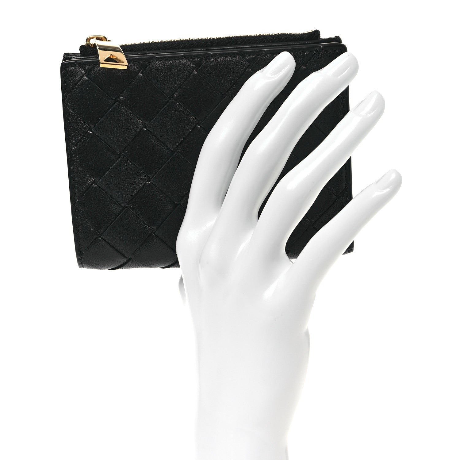 Bottega Veneta Nappa Intrecciato Medium Bi-Fold Zip Wallet Black 2 of 10