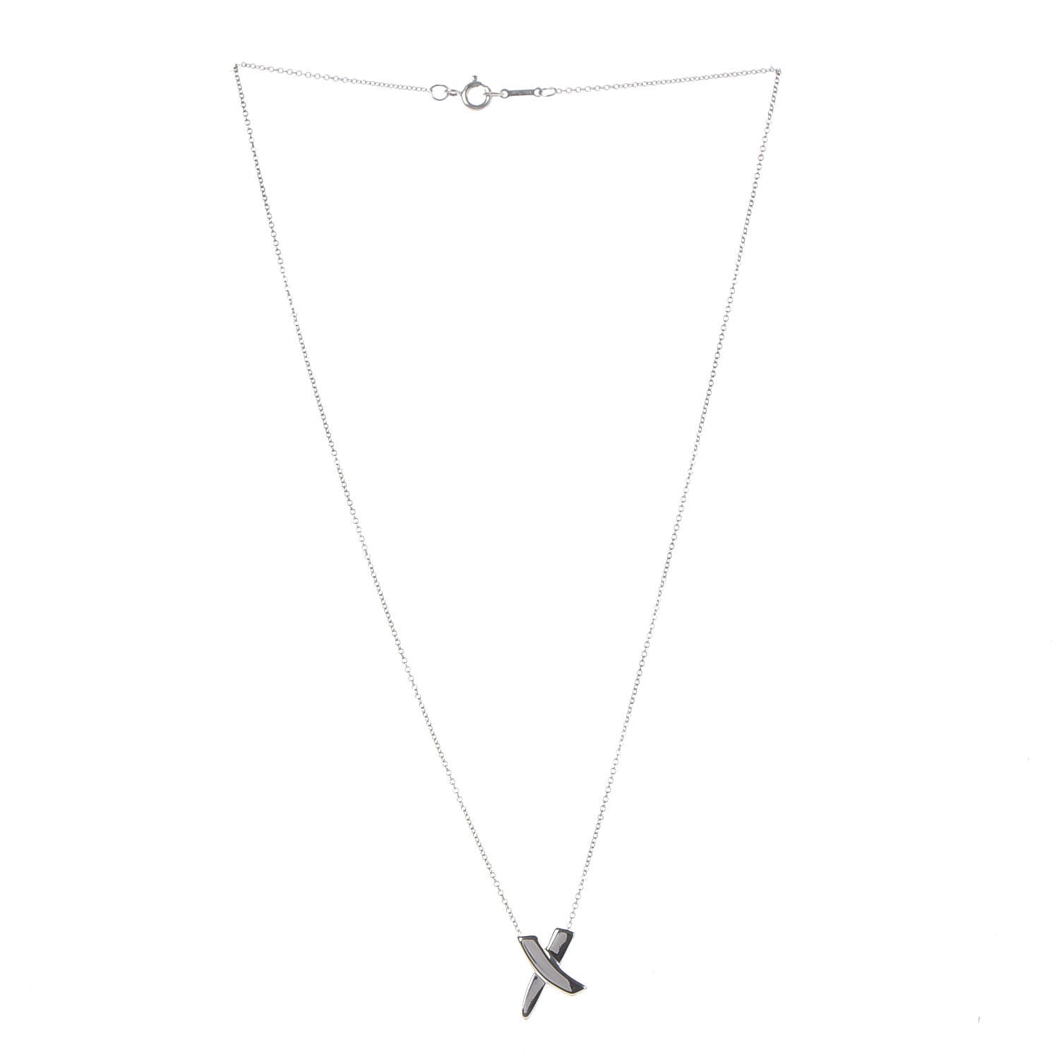 Tiffany Sterling Silver Paloma Picasso Graffiti X Pendant Necklace 3 of 6