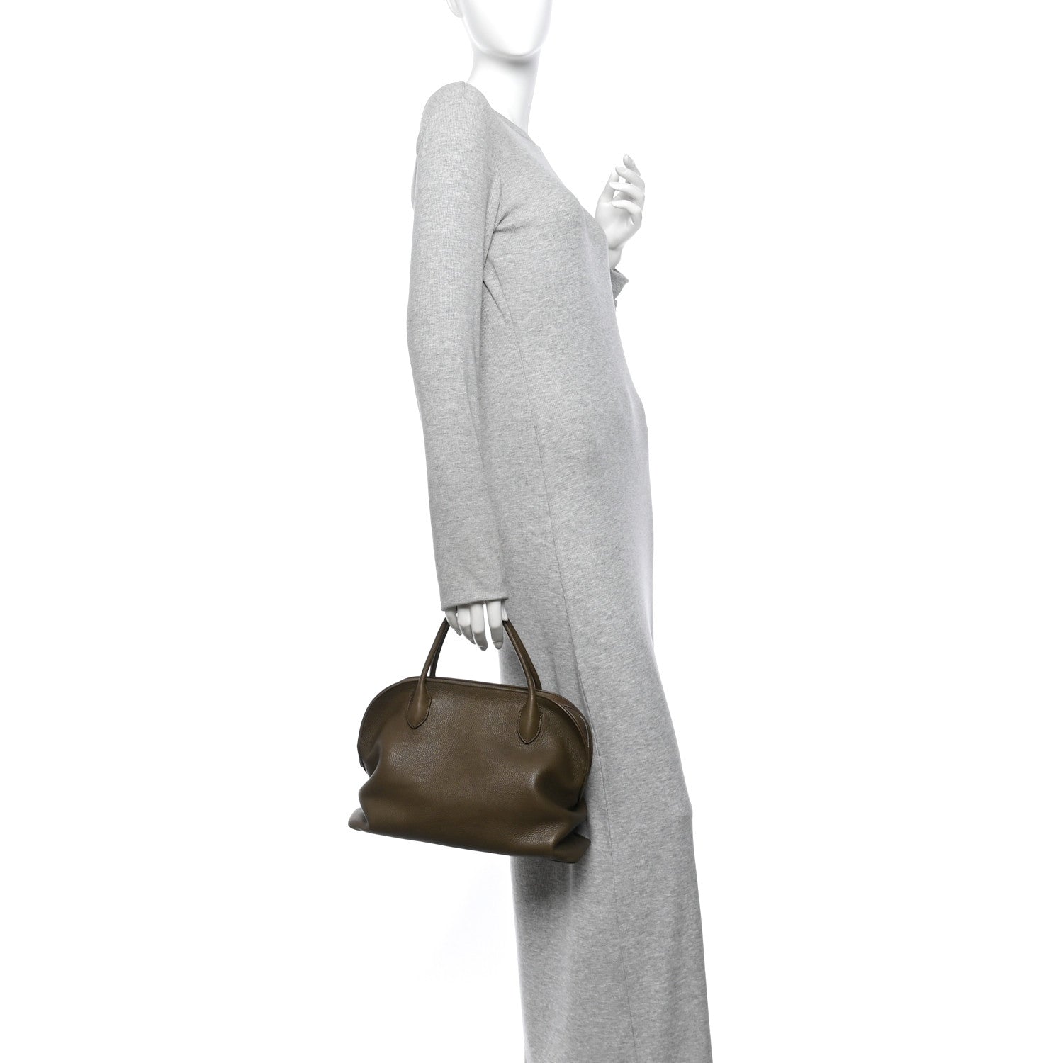 The Row Grained Saddle Calfskin Agnes Bag Truffle 2 of 9