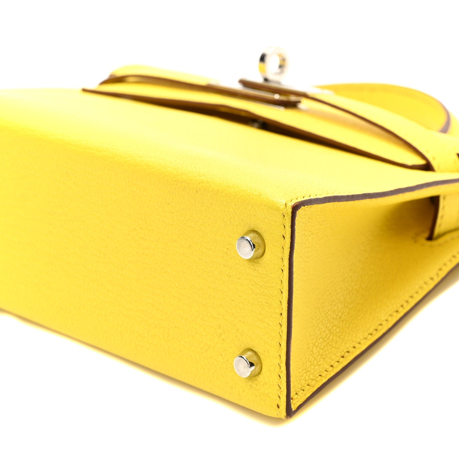 Hermes Chevre Mysore Mini Kelly Sellier 20 Jaune Citron 10 of 11