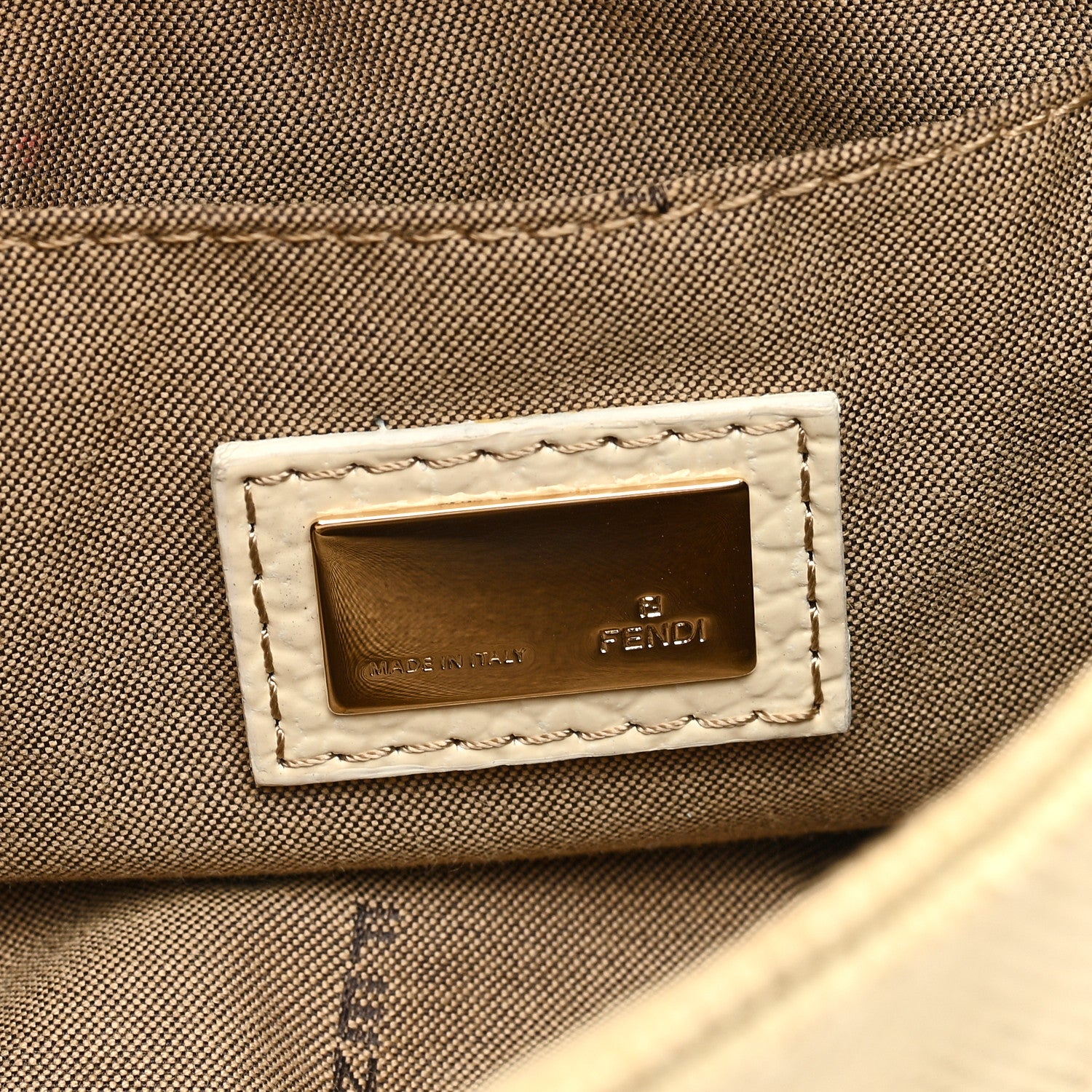 Fendi Canvas Small Chef Shoulder Bag White 6 of 11