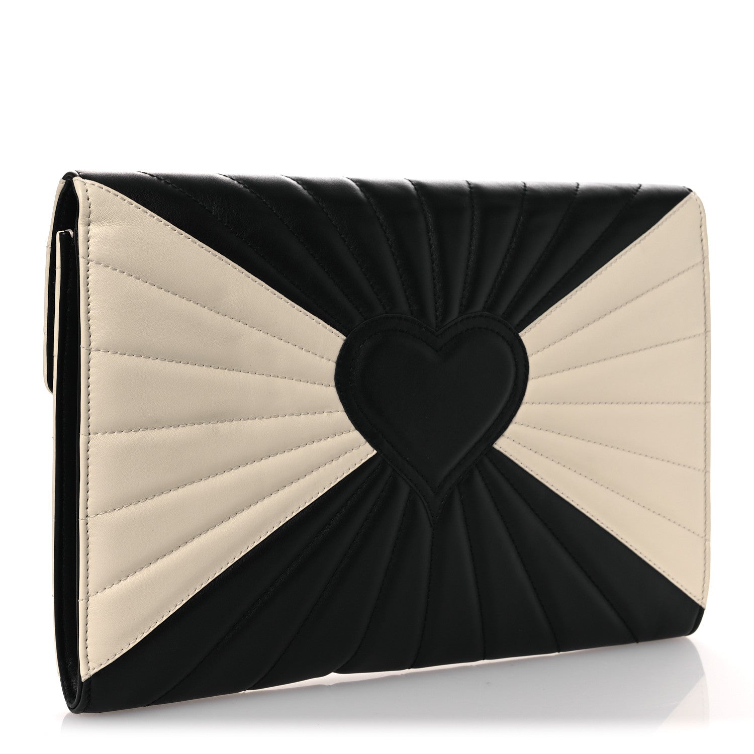 Gucci Calfskin Trapuntata Queen Margaret Clutch Mystic White Black 3 of 11