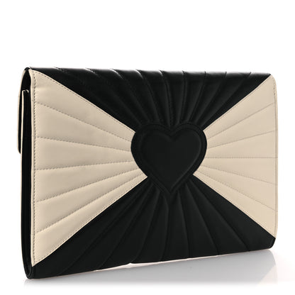 Gucci Calfskin Trapuntata Queen Margaret Clutch Mystic White Black 3 of 11