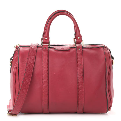 Gucci Calfskin Microguccissima Trim Medium Boston Raspberry Red 1 of 17