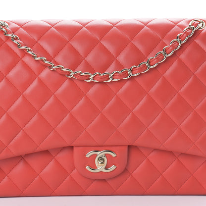 Chanel Lambskin Quilted Maxi Double Flap Red 8 of 11