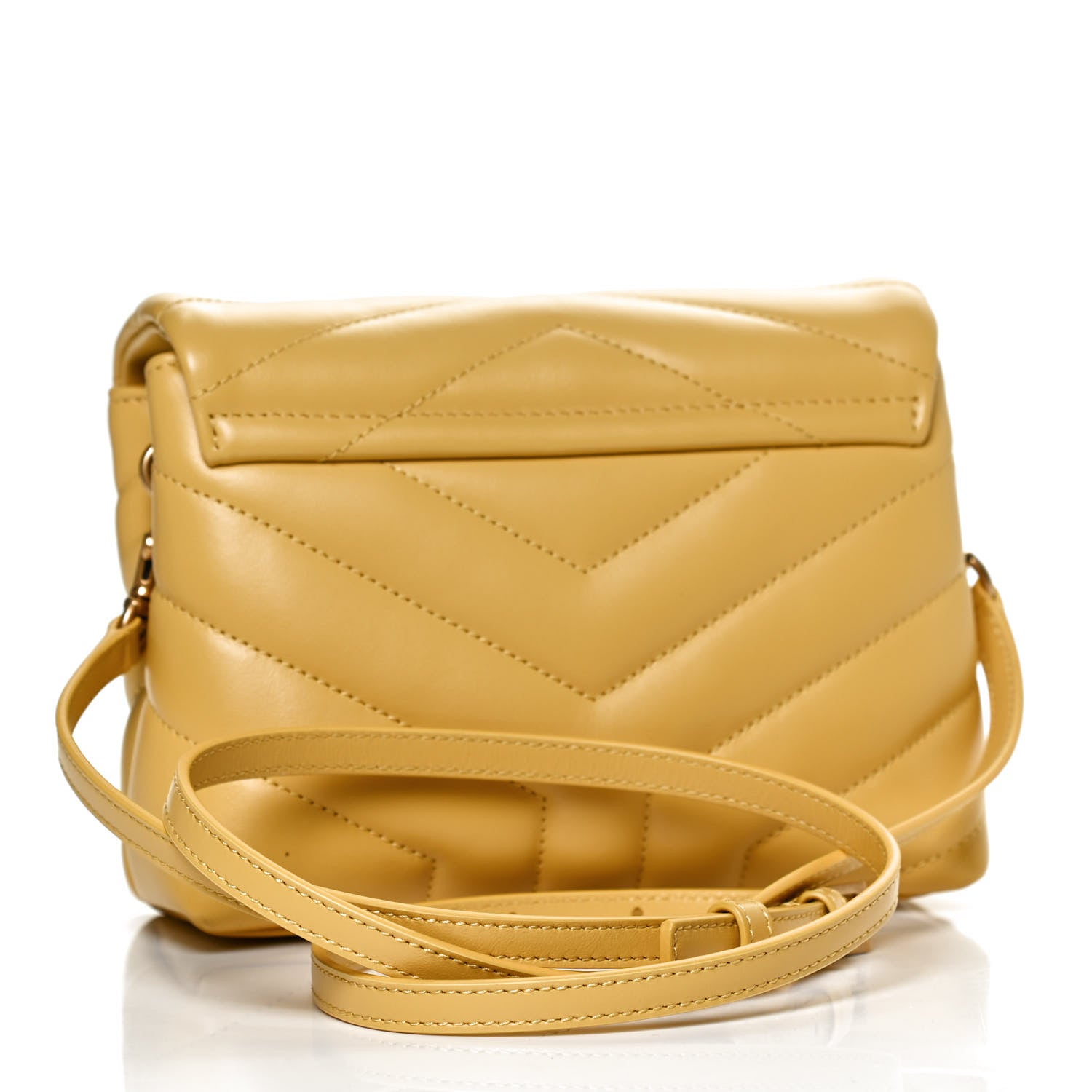 Saint Laurent Calfskin Y Quilted Monogram Toy Loulou Crossbody Bag Sunflower 3 of 12