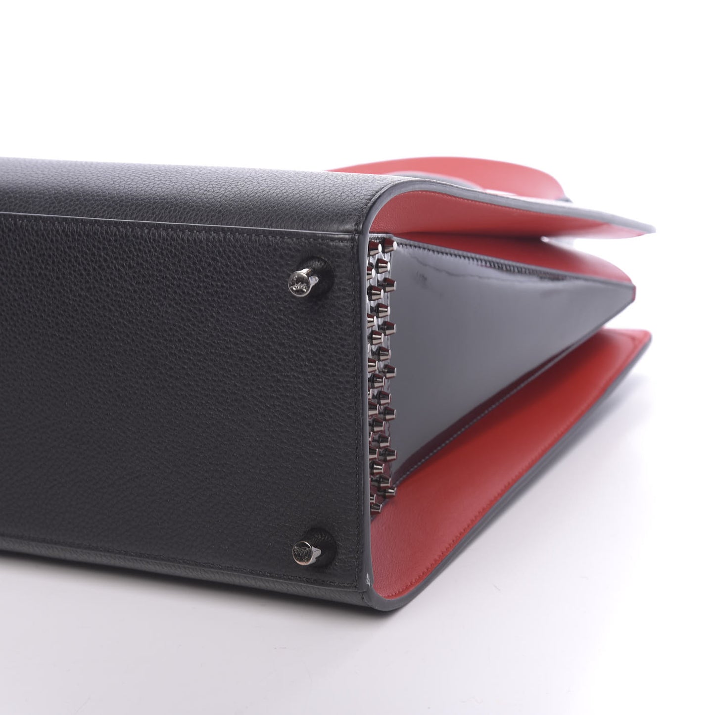 Calfskin Patent Studded Large Paloma Black