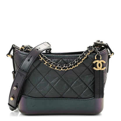 Chanel Iridescent Aged Calfskin Quilted Small Gabrielle Hobo Black 1 of 11