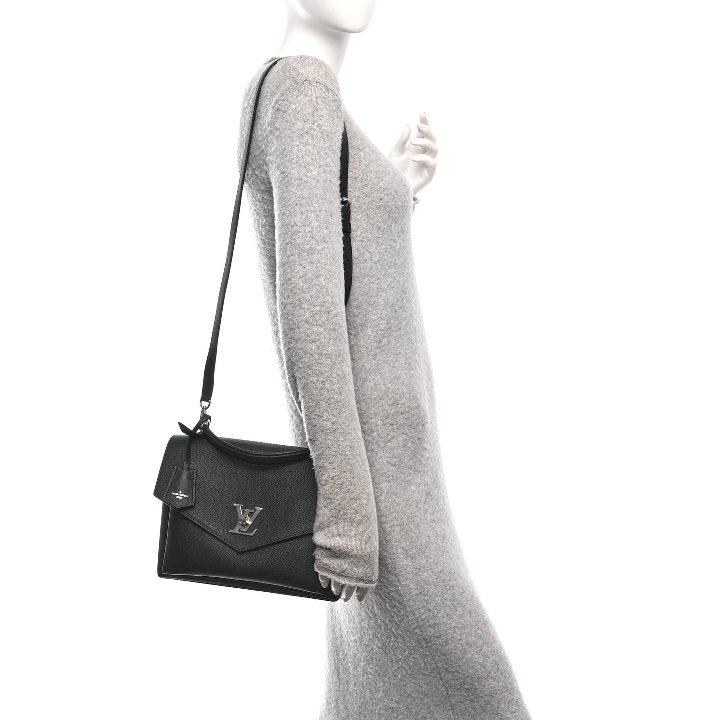 Soft Calfskin My Lockme Top Handle Black
