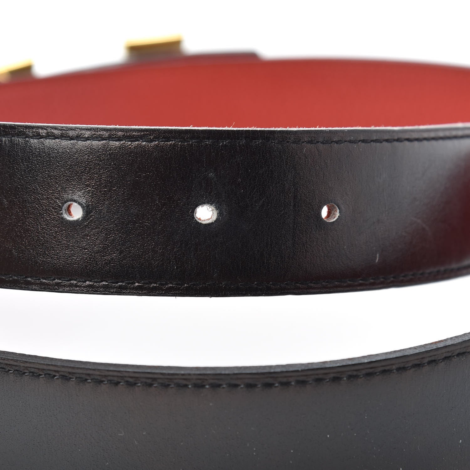 Hermes Box Togo Strie 32mm H Belt 100 Black Rouge Garance 5 of 5