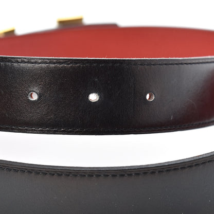 Hermes Box Togo Strie 32mm H Belt 100 Black Rouge Garance 5 of 5