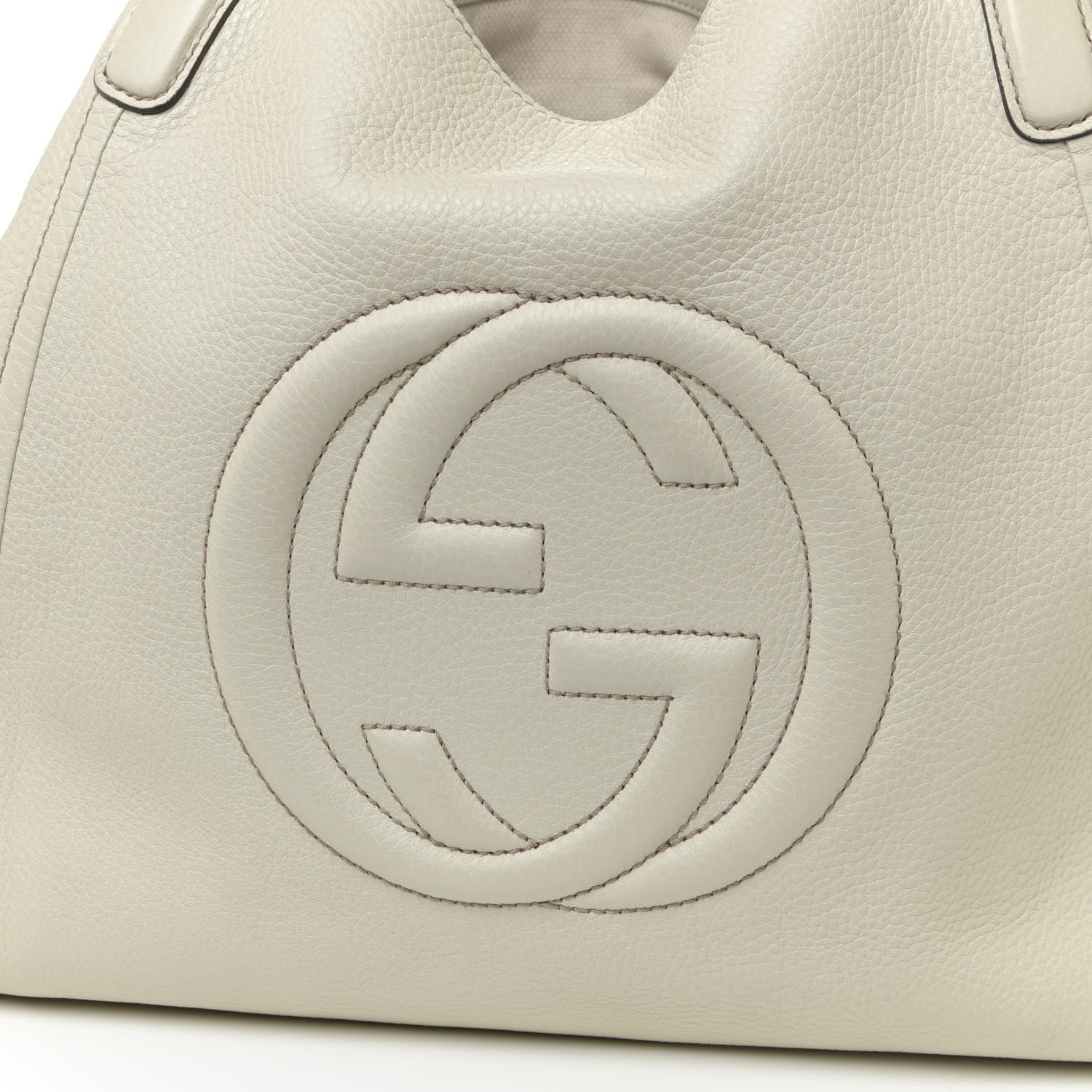 Gucci Pebbled Calfskin Medium Soho Shoulder Bag Off White 8 of 12