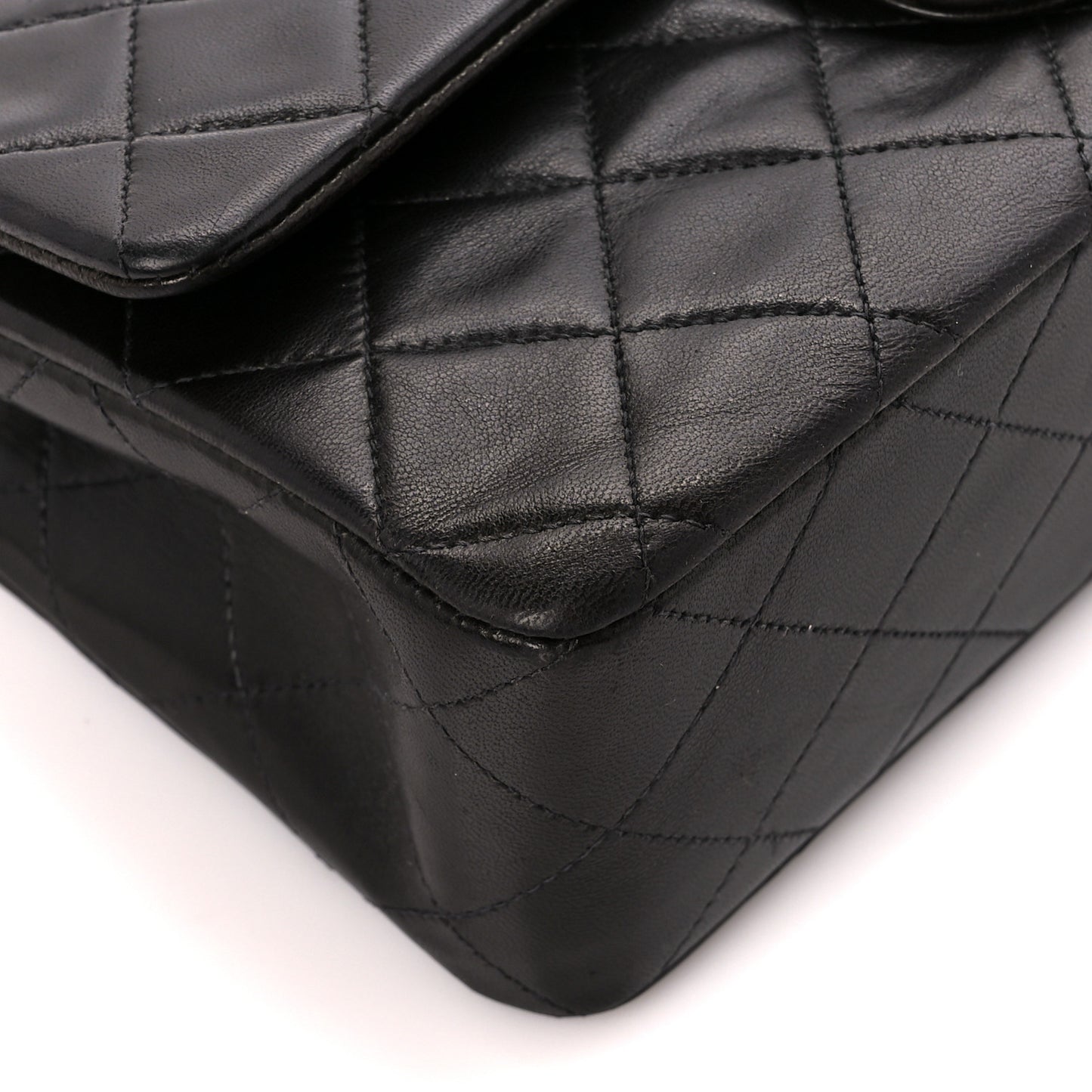 Lambskin Quilted Small Double Flap Black