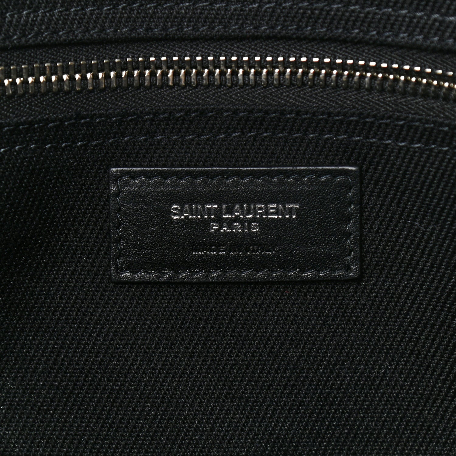 Saint Laurent Linen Calfskin Rive Gauche Tote Black 6 of 10