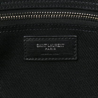 Saint Laurent Linen Calfskin Rive Gauche Tote Black 6 of 10