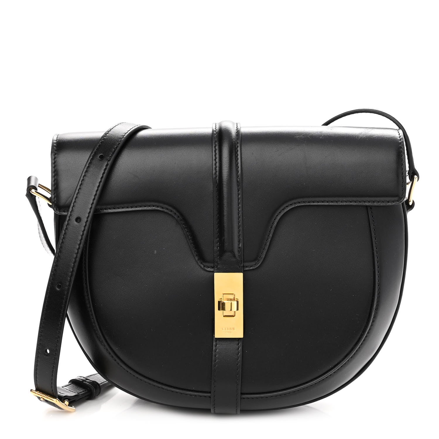 Celine Satinated Calfskin Besace 16 Black 1 of 9
