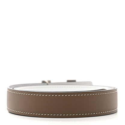 Hermes Epsom 32mm Guilloche H Belt 85 34 Etoupe White 2 of 5
